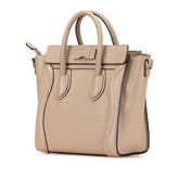 セリーヌ ラゲージ ナノショッパー ハンドバッグ ショルダーバッグ 2WAY ベージュ グレージュ レザー レディース CELINE 【中古】